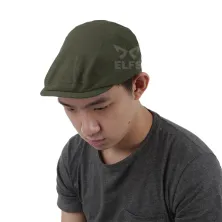 TOPI PELUKIS Topi Flatcap Painter Canvas Polos Hijau Army