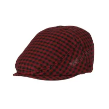 TOPI PELUKIS Topi Flatcap Painter Katun Kotak Kecil Merah Cabe