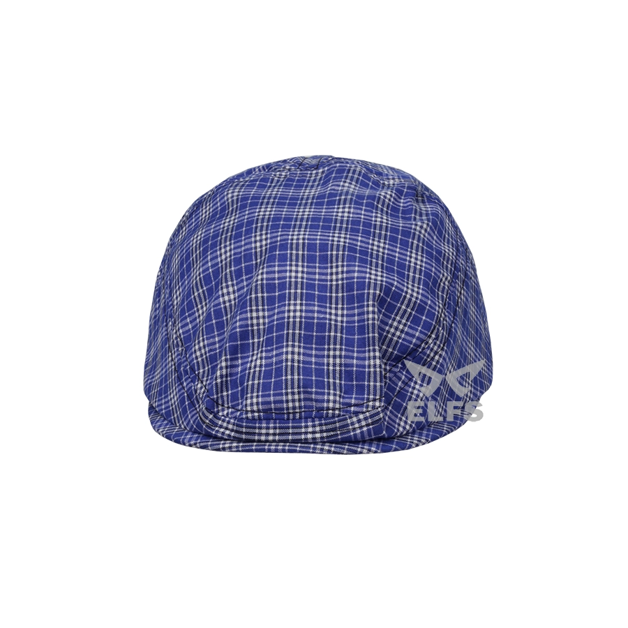 TOPI PELUKIS TOPI FLATCAP PAINTER KATUN TARTAN 2 BIRU MUDA 2 to3_painter_tartan_2_bm1