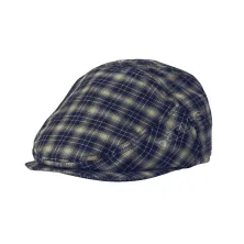 TOPI PELUKIS Topi Flatcap Painter Katun Tartan 2 Coklat Muda