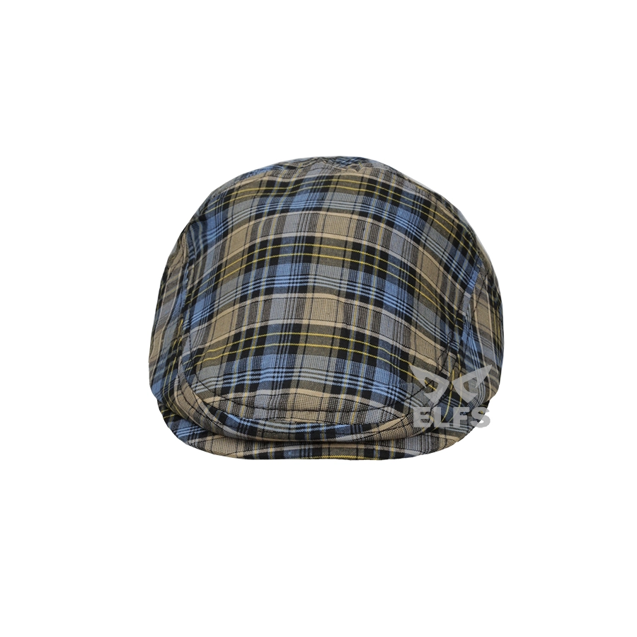 TOPI PELUKIS TOPI FLATCAP PAINTER KATUN TARTAN 2 KHAKI 2 to3_painter_tartan_2_kh1