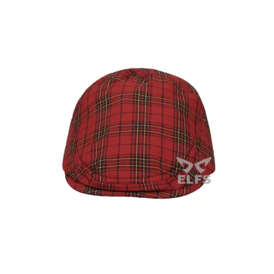 TOPI PELUKIS TOPI FLATCAP PAINTER KATUN TARTAN 2 MERAH CABE 2 to3_painter_tartan_2_mc1