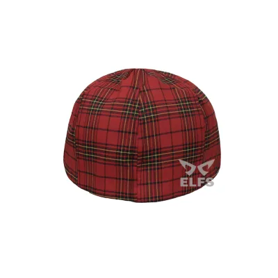 TOPI PELUKIS TOPI FLATCAP PAINTER KATUN TARTAN 2 MERAH CABE 3 to3_painter_tartan_2_mc2