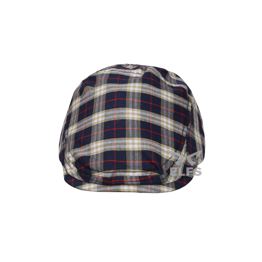 TOPI PELUKIS TOPI FLATCAP PAINTER KATUN TARTAN 3 BIRU TUA<br> 2 to3_painter_tartan_3_bt1