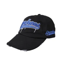 BASEBALL MOTIF Elfs  Topi Baseball Bordir Sobek Impor Unisex Cap Scarhead Hitam