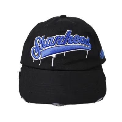 BASEBALL MOTIF Elfs - Topi Baseball Bordir Sobek Impor Unisex Cap Scarhead Hitam 2 to3_rapel_baseball_sobek_scarhead_hx1