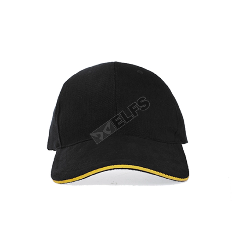 BASEBALL POLOS RAPEL Topi Baseball Cap Rapel Denim Black List Kuning Tua 2 to3_rapel_fullcap_black_list_kt_1