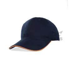 BASEBALL POLOS RAPEL Topi Baseball Cap Rapel Denim Navy List Orange