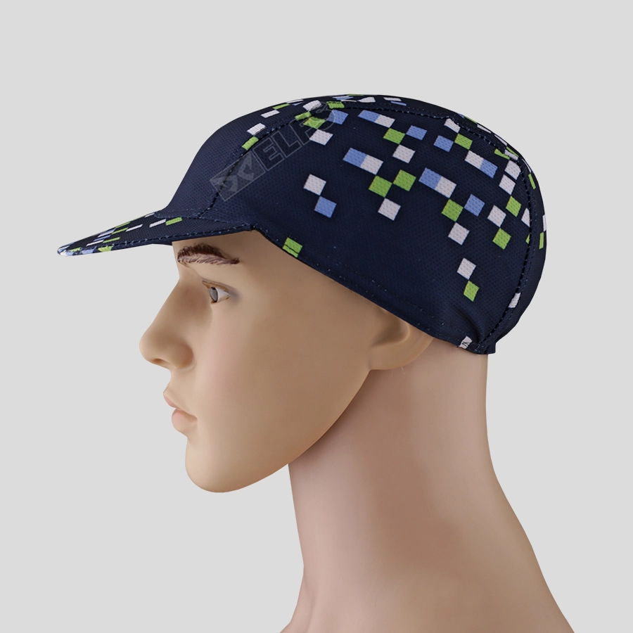 TOPI RIMBA / MANCING Topi Sepeda Cycling Cap Breathable Quick Dry Bike To Work Full Print Kotak Biru Dongker 2 to3_sepeda_kotak_bd_1