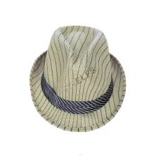 TOPI FEDORA / BUCKET Topi Fedora Tompi Salur Coklat Muda