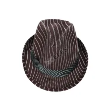 TOPI FEDORA / BUCKET Topi Fedora Tompi Salur Coklat Tua