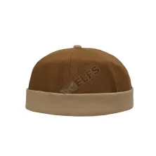 PECI Topi Peci Miki Hat Kupluk Muslim Kanvas 2 Tone Coklat Muda