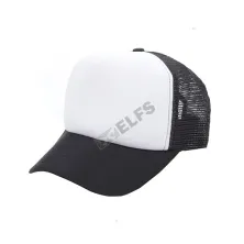 BASEBALL POLOS BAHAN LAINNYA Topi Trucker Jaring Putih Hitam