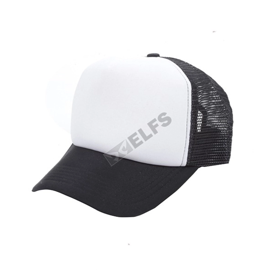 BASEBALL POLOS BAHAN LAINNYA Topi Trucker Jaring Putih Hitam 1 to3_trucker_jaring_putih_hx_0_copy