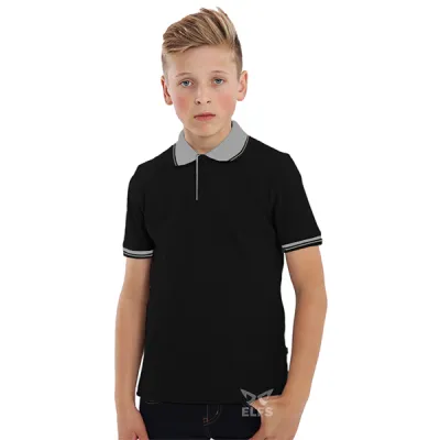 POLOSHIRT ANAK Poloshirt Anak Laki Laki Lengan Pendek Kerah Abu Muda Hitam<br> 1 toko_online_elfs_shop_poloshirt_anak_laki_laki_lengan_pendek_kerah_abu_muda_hitam_hx_0