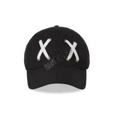 BASEBALL MOTIF Topi Baseball Pria Tali Sepatu Hitam