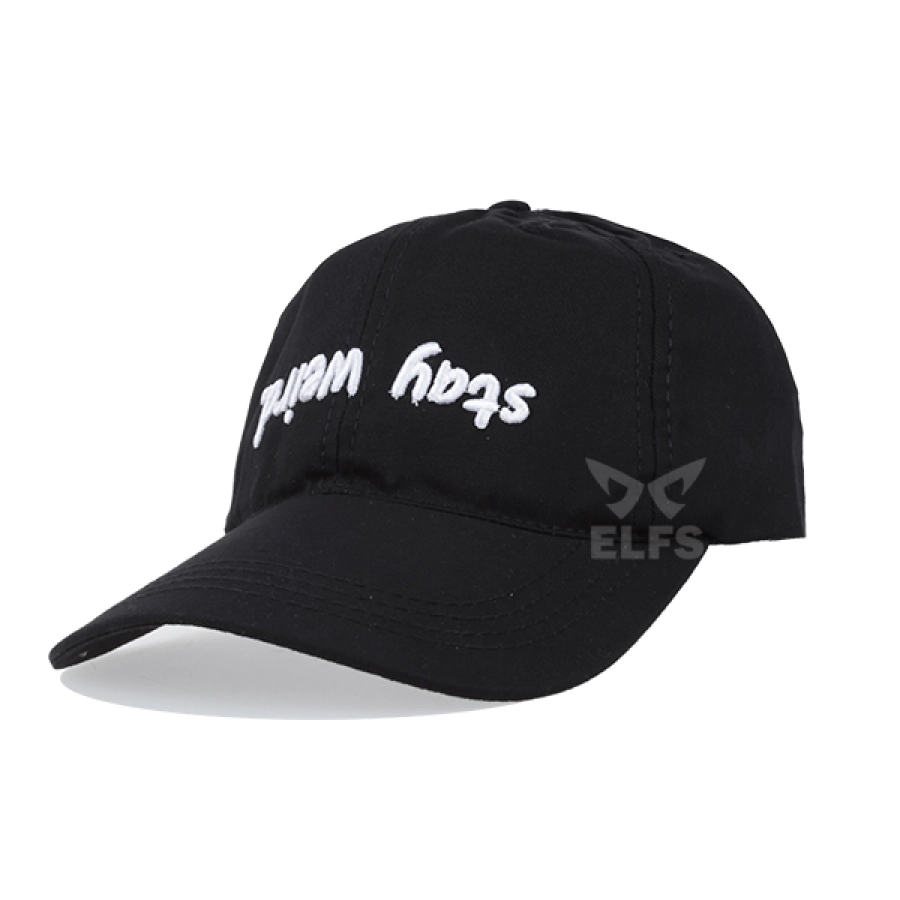 BASEBALL MOTIF Unisex Topi Baseball Twill Bordir Stay Weird Hitam 2 toko_online_elfs_shop_unisex_topi_baseball_twill_bordir_stay_weird_hitam_hx_1