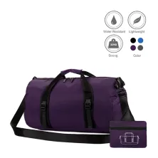 TRAVEL BAG Tas Duffle Lipat Anti Air Foldable Water Resistant Travel Bag ZD05 Ungu Tua