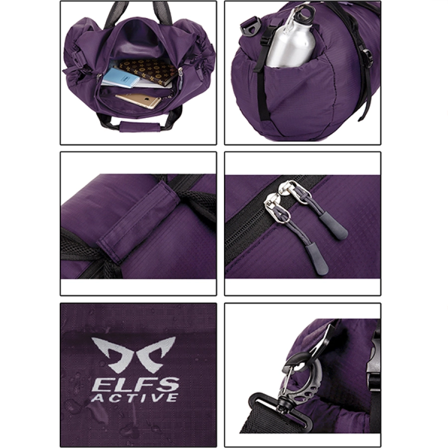 TRAVEL BAG Tas Duffle Lipat Anti Air Foldable Water Resistant Travel Bag ZD05 Ungu Tua 3 travel_bag_keeve_35l_purple_2_copy