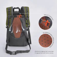 TAS GUNUNG Tas Ransel Gunung Carrier 30L Tenteng Water Resistant Hiking Bag 3D Mesh Hijau Army