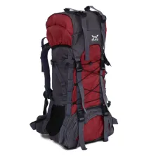 TAS GUNUNG TAS RANSEL GUNUNG CARRIER 605L BACKSUPPORT WATER RESISTANT OUTDOOR HIKING BAG FK0008 MERAH