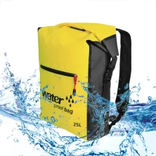 TAS GUNUNG DRY BAG BACKPACK WATERPROOF 25 LITER  TAS RANSEL ANTI AIR 100 KUNING TUA