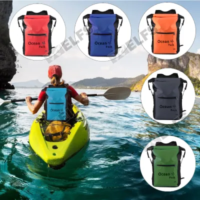 TAS GUNUNG Dry Bag Backpack Waterproof 25 Liter - Tas Ransel Anti Air 100% Hijau Tua 2 trim_ocean_pack_at_0