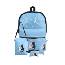 TAS RANSEL Paket Ransel Sekolah Tas Selempang Pouch Pencil Case Termurah Biru Muda