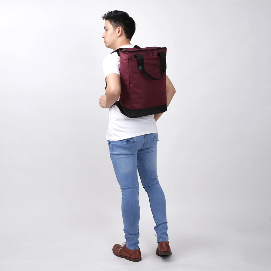 TAS RANSEL Elfs Tas Ransel Tote Cordura Backpack Maroon 4 trim_ransel_tote_kotak_mo3