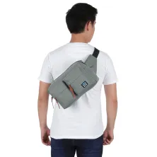 TAS PINGGANG Tas Pinggang Selempang Waistbag Pocket Abu Muda