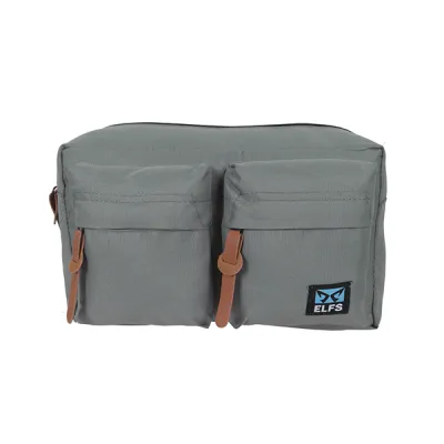 TAS PINGGANG Tas Pinggang Selempang Waistbag Pocket Abu Muda 3 trm_2_pocket_simple_am_2