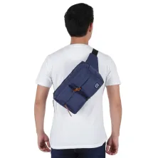 TAS PINGGANG Tas Pinggang Selempang Waistbag Pocket Biru Dongker