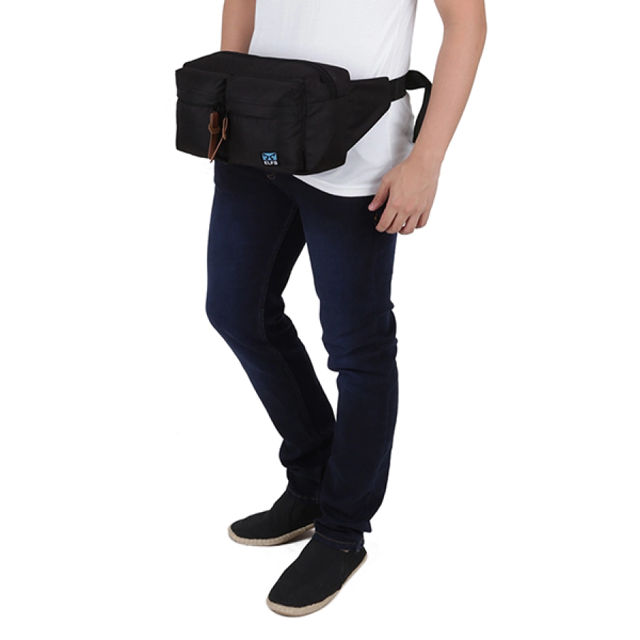 TAS PINGGANG Tas Pinggang Selempang Waistbag Pocket Hitam 2 trm_2_pocket_simple_hx_1