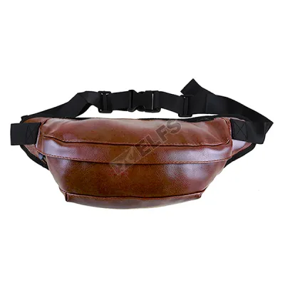 TAS PINGGANG Tas Pinggang Selempang Waistbag Leather 7804 Coklat Muda 3 trm_pinggang_leather_7804_cm_2