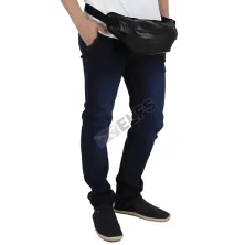 TAS PINGGANG Tas Pinggang Selempang Waistbag Leather 7804 Hitam