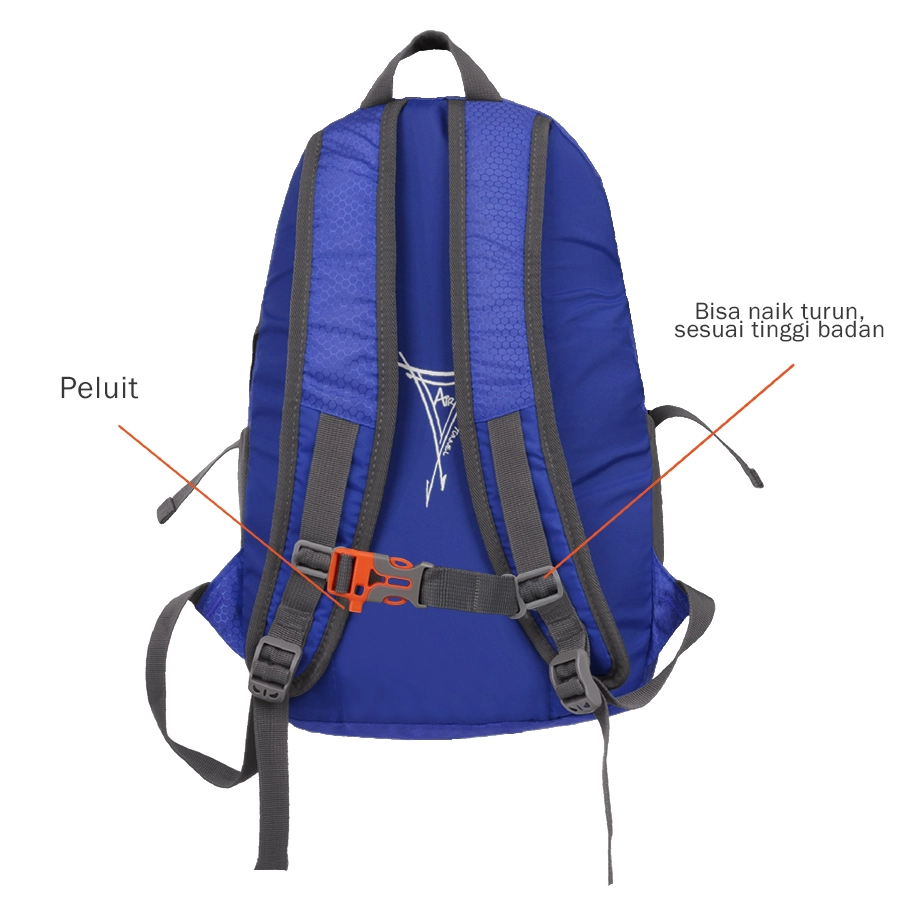 TAS GUNUNG ELFS - TAS RANSEL DAYPACK 20L WATER RESISTANT DENGAN PLUIT 322 BIRU TUA 3 trm_ransel_25l_322_bt2