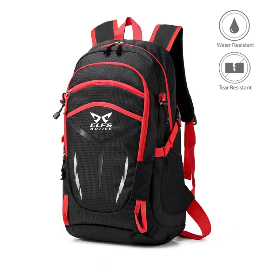 TAS GUNUNG ELFS - TAS RANSEL DAYPACK 20L WATER RESISTANT DENGAN PLUIT MERAH CABE 1 trm_ransel_mini_list_hitam_mc_0