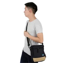 TAS SELEMPANG KECIL Tas Selempang Sling Bag Canvas Leather Hitam