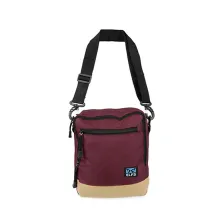 TAS SELEMPANG KECIL Tas Selempang Sling Bag Canvas Leather Maroon