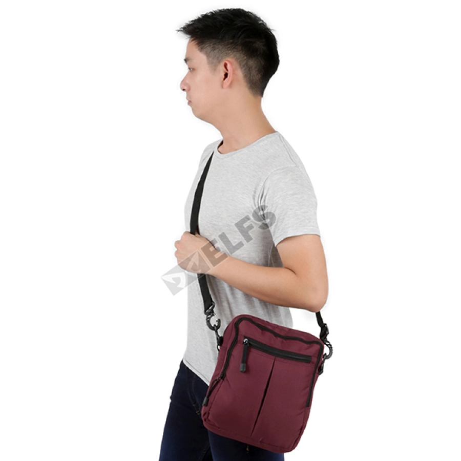 TAS SELEMPANG KECIL Tas Selempang Sling Bag Canvas Simple Maroon 2 trm_selempang_canvas_simple_mo_1