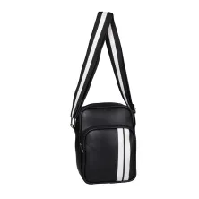 TAS SELEMPANG KECIL Tas Selempang Kulit Kecil Stiripe Leather Slingbag 03 Hitam