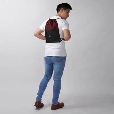 TAS SERUT Elfs Tas Ransel Serut Cordura Running String Bag Maroon 3 trm_serut_bag_pocket_half_mo2