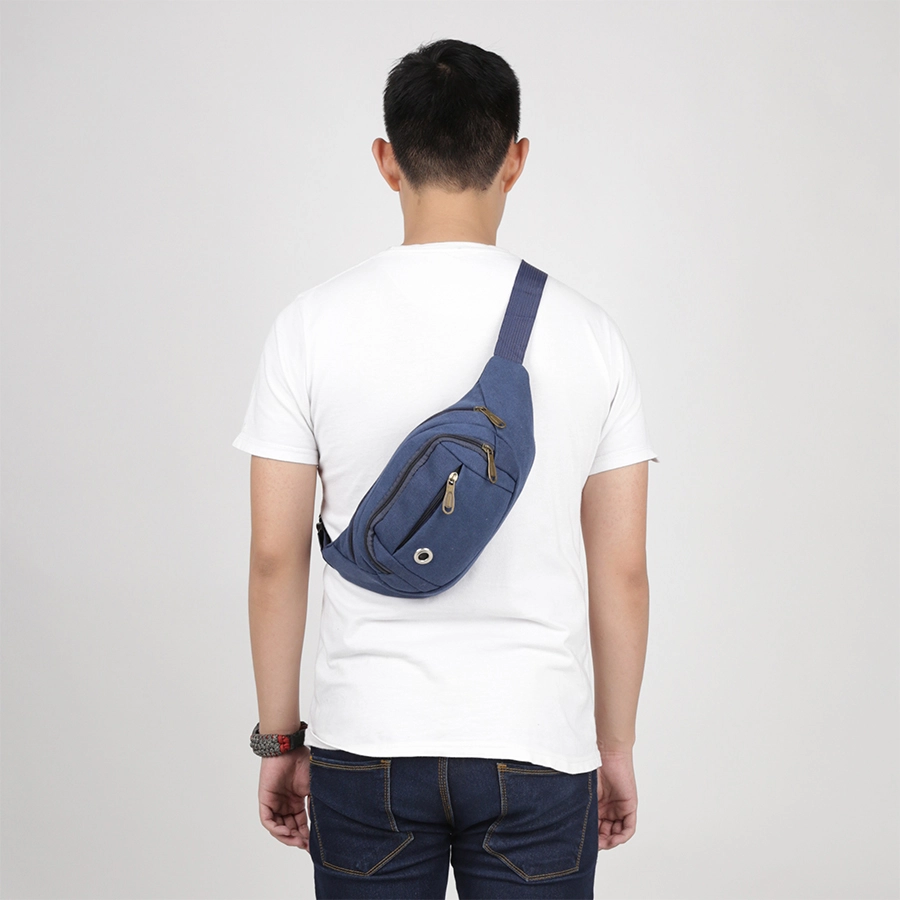 TAS PINGGANG Tas Pinggang Selempang Canvas Waist Bag 820 Biru Dongker 1 trm_waist_canvas_820_bd0