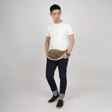 TAS PINGGANG Tas Pinggang Selempang Canvas Waist Bag 820 Khaki