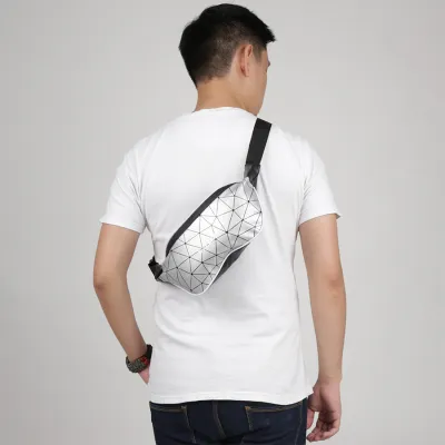 TAS PINGGANG Tas Pinggang Selempang Geometris Waterproof Waist Bag 818 Silver 1 trm_waist_geometris_818_sv0