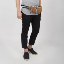 TAS SELEMPANG KECIL Tas Pinggang Selempang Nylon Korea Swag Waist Bag 02 Coklat tua