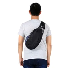 SLING BAG Tas Selempang Lipat Anti Air Foldable Water Resistant Slingbag 1AX802 ELFS Hitam