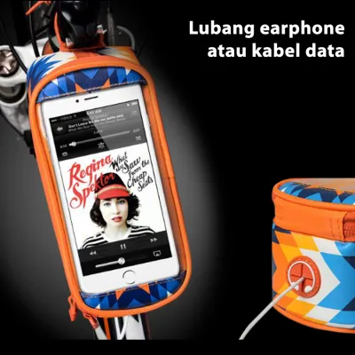 TAS OLAHRAGA Tas Sepeda Roswheel Holder HP Waterproof Frame Atas Orange 3 trs_phone_holder_or2