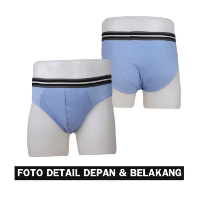 CELANA DALAM Briefs Katun Pria Import List Celana Dalam CD Kolor Hijau Tua 3 uk_briefs_import_list_3pcs_mx2