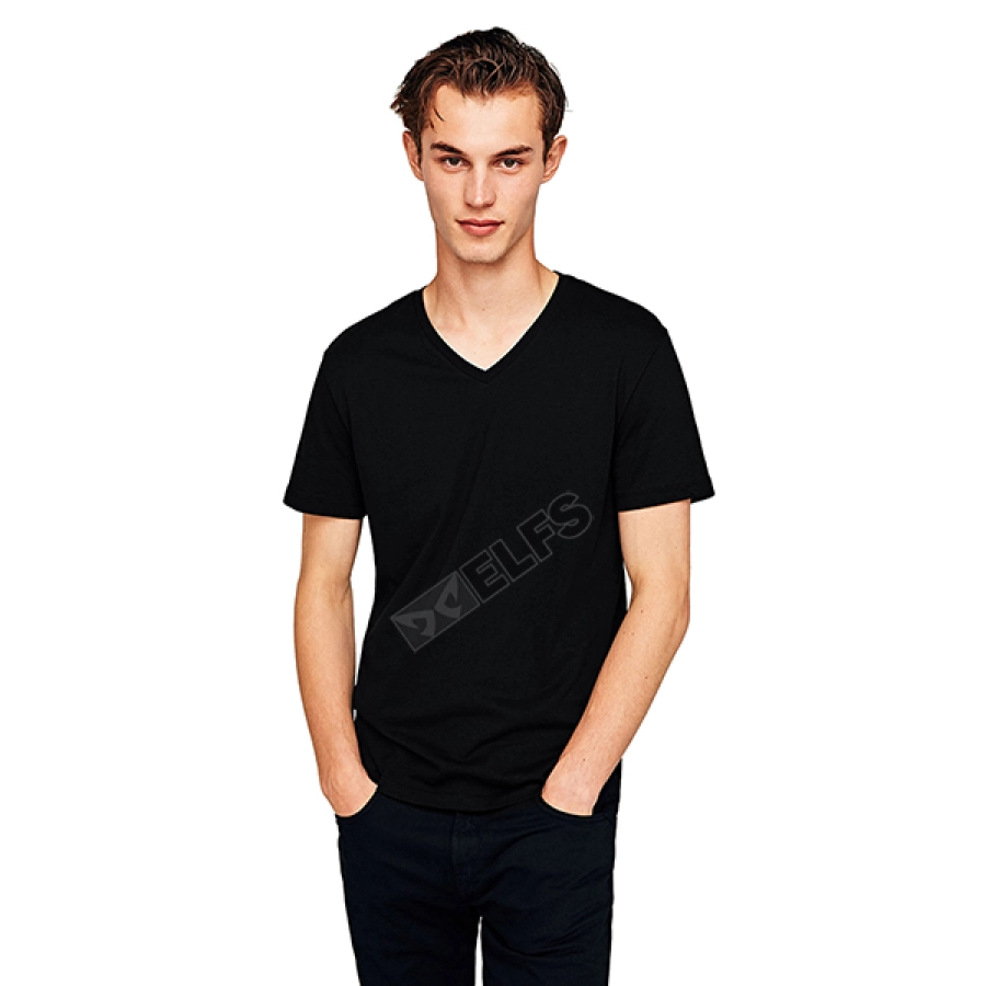 KAOS POLOS Vneck Pria Katun Tshirt Combed 20S Slimfit Basic Hitam 1 vk_cotton_combed_20s_slimfit_basic_hx_0_copy